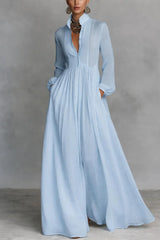 Serena Flowing Button-Front Maxi Dress - Effortless Chic for Any Occasion