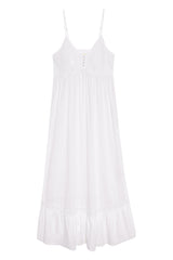 Airy Poplin Midi Dress - White