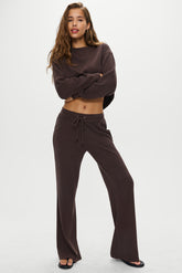 Emma Thermal Low Rise Pants - Walnut