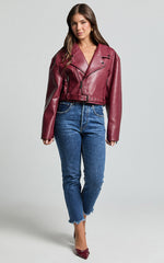 Lioness - Staten Island PU Jacket in Mulberry