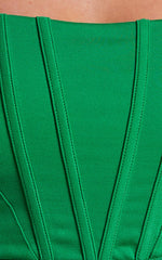 Pellar Top - Square Neck Corset Top in Green