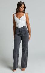 Rowan Top - Corset Lace Top in White
