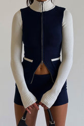 Carter Zip Up Knit Sweater - Starlight