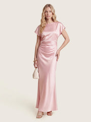Captivating Presence Satin Cowl Back Maxi Dress