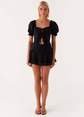 Hundred Percent Puff Sleeve Top - Black