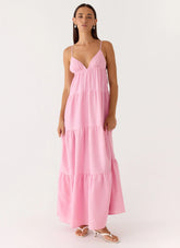 Lotty Linen Maxi Dress Pink