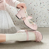 Mary Jane Bow Leather Flats