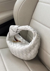 Mini Woven Faux Suede Bag