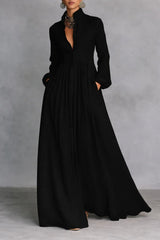 Serena Flowing Button-Front Maxi Dress - Effortless Chic for Any Occasion