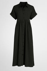 Chic Women's Midi Dress with Handy Pockets
