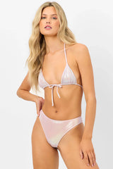 Jane Iridescent High Waist Bikini Bottom - Gilded Angel