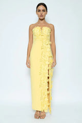Éloise Floral Appliqué Column Maxi Dress