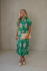 Eva Midi Dress-Green