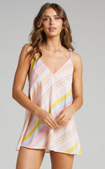 Freyda Mini Dress - Cotton Voile Sleep Mini Slip Dress in Multi