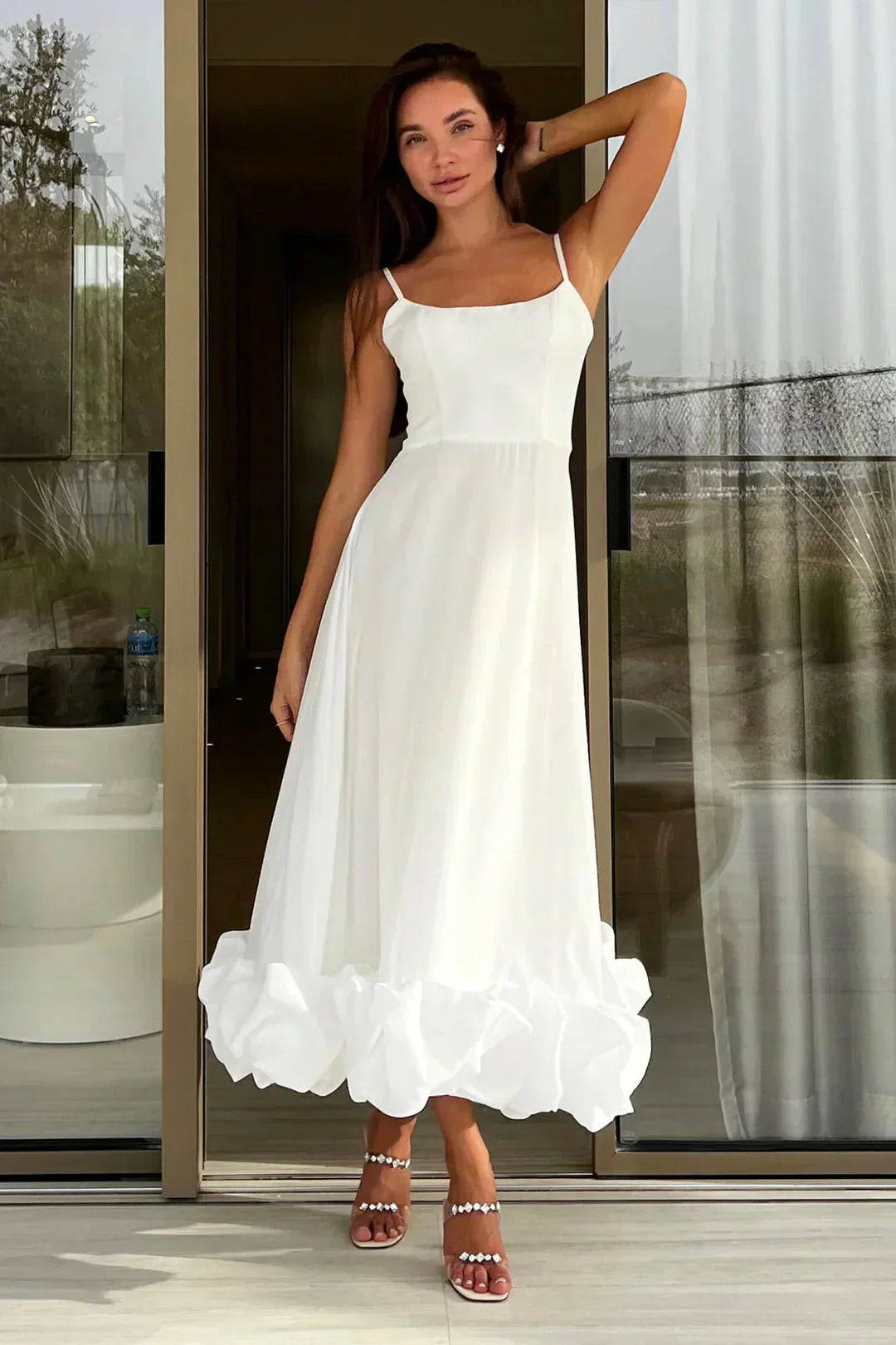 EVA MIDI DRESS - WHITE