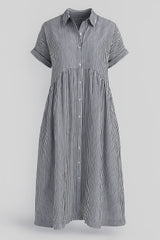 Chic Women's Midi Dress with Handy Pockets