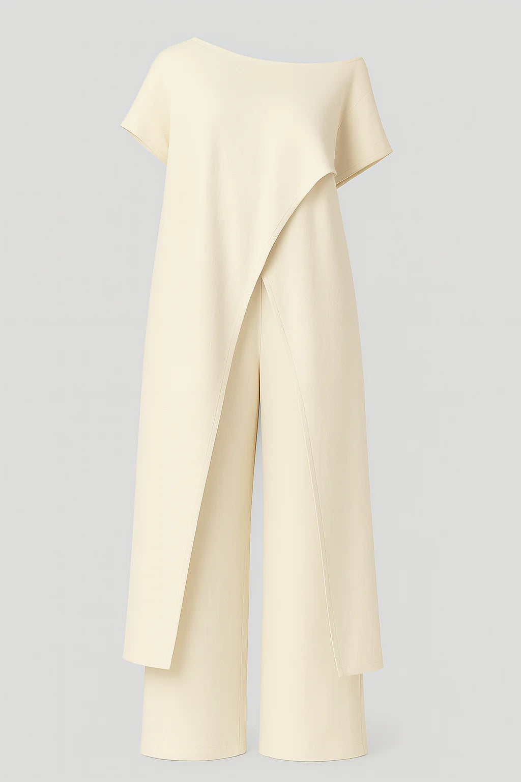 Chic Women's Clothing Set: Elegant Blouse & Tailored Trousers