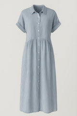 Chic Women's Midi Dress with Handy Pockets
