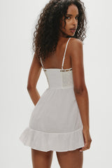 Paris Cotton Babydoll Dress - Daisy White