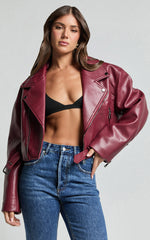 Lioness - Staten Island PU Jacket in Mulberry