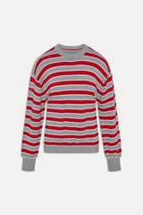Sloane Oversized Knit Sweater - Cloud Cover Stripe