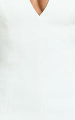 Yelena Mini Dress - Halter Neck Bow Detail Mini Dress in White