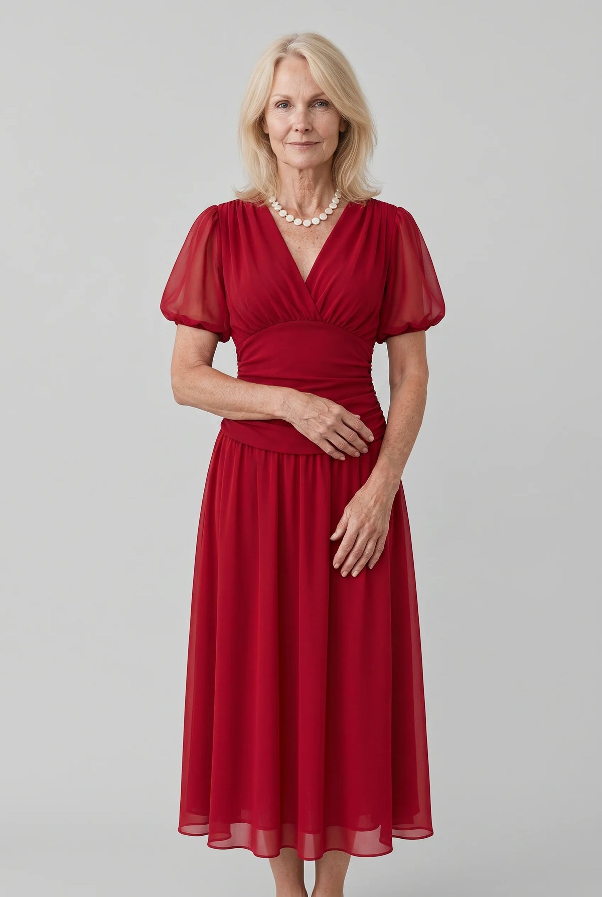 Elegant Long Dress with V-Neck
