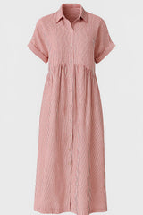 Chic Women's Midi Dress with Handy Pockets